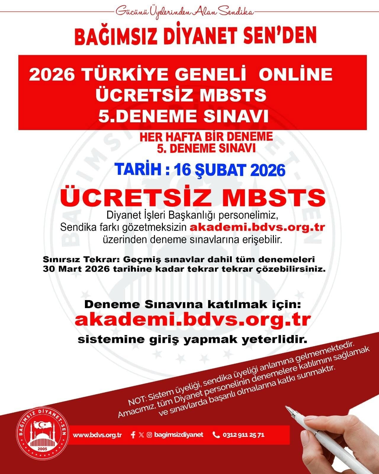 2026 Online 5. MBSTS Deneme Sınavı Duyurusu 1