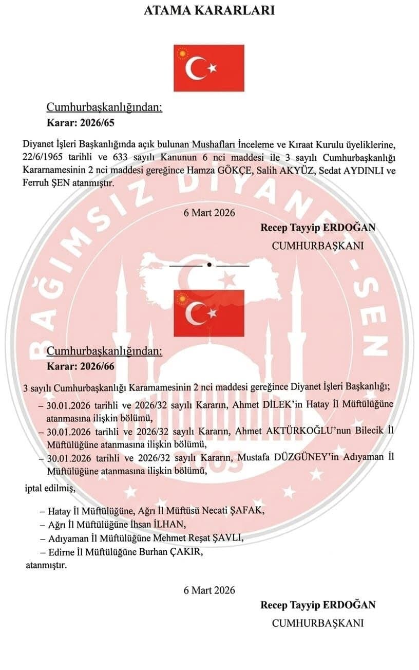 Diyanet'te Yeni Atama Kararları Yayımlandı 1