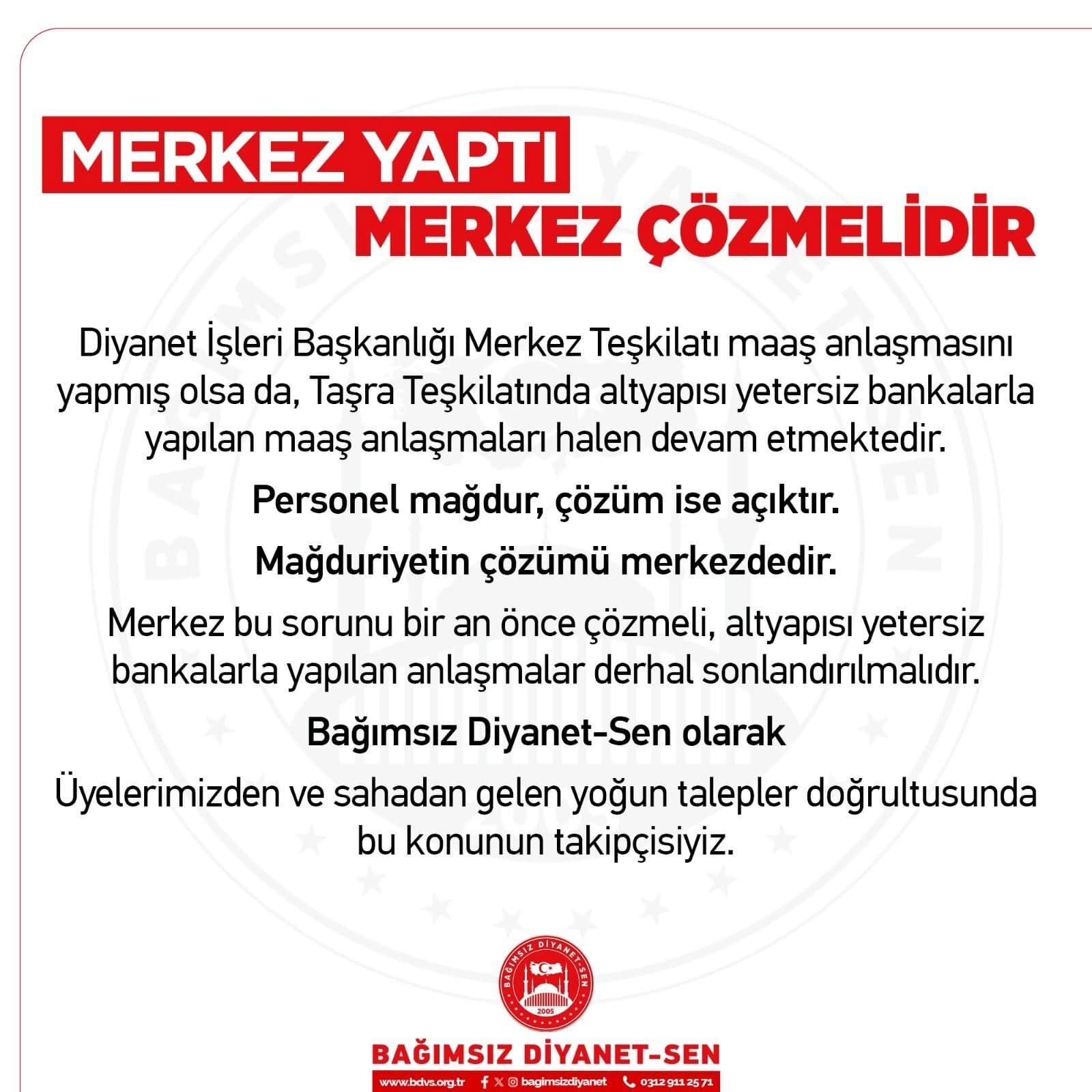 Merkez Yaptı. Merkez Çözmelidir 1