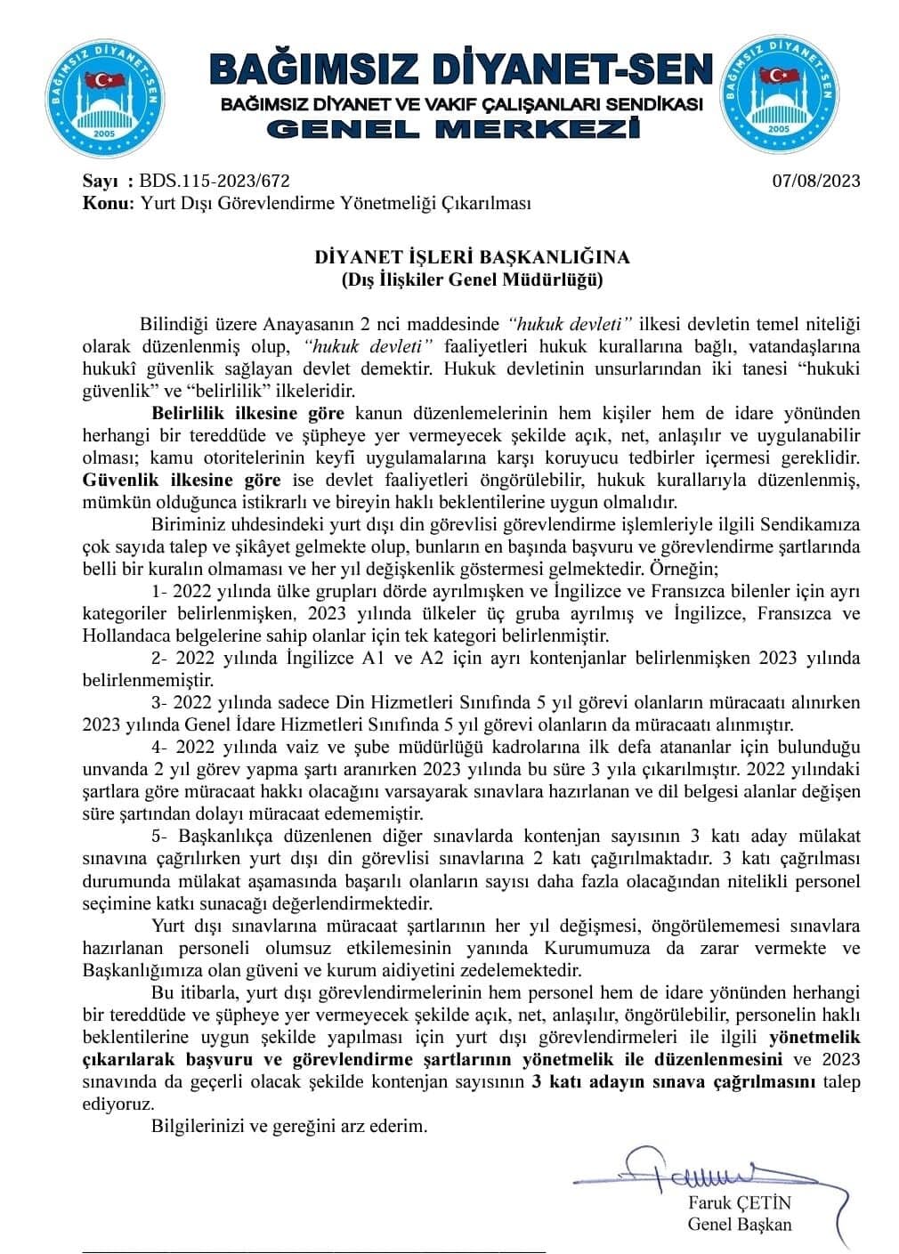 Yurt Dışı Görevlendirme Yönetmeliği Çıkarılmalı 1