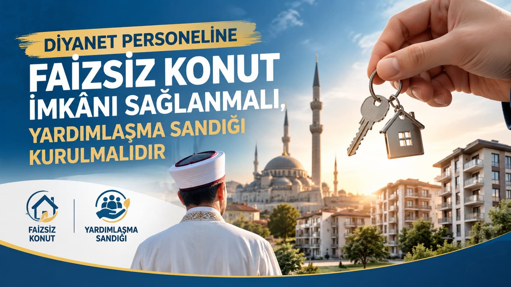 DİYANET PERSONELİNE FAİZSİZ KONUT İMKÂNI SAĞLANMALI, YARDIMLAŞMA SANDIĞI KURULMALIDIR