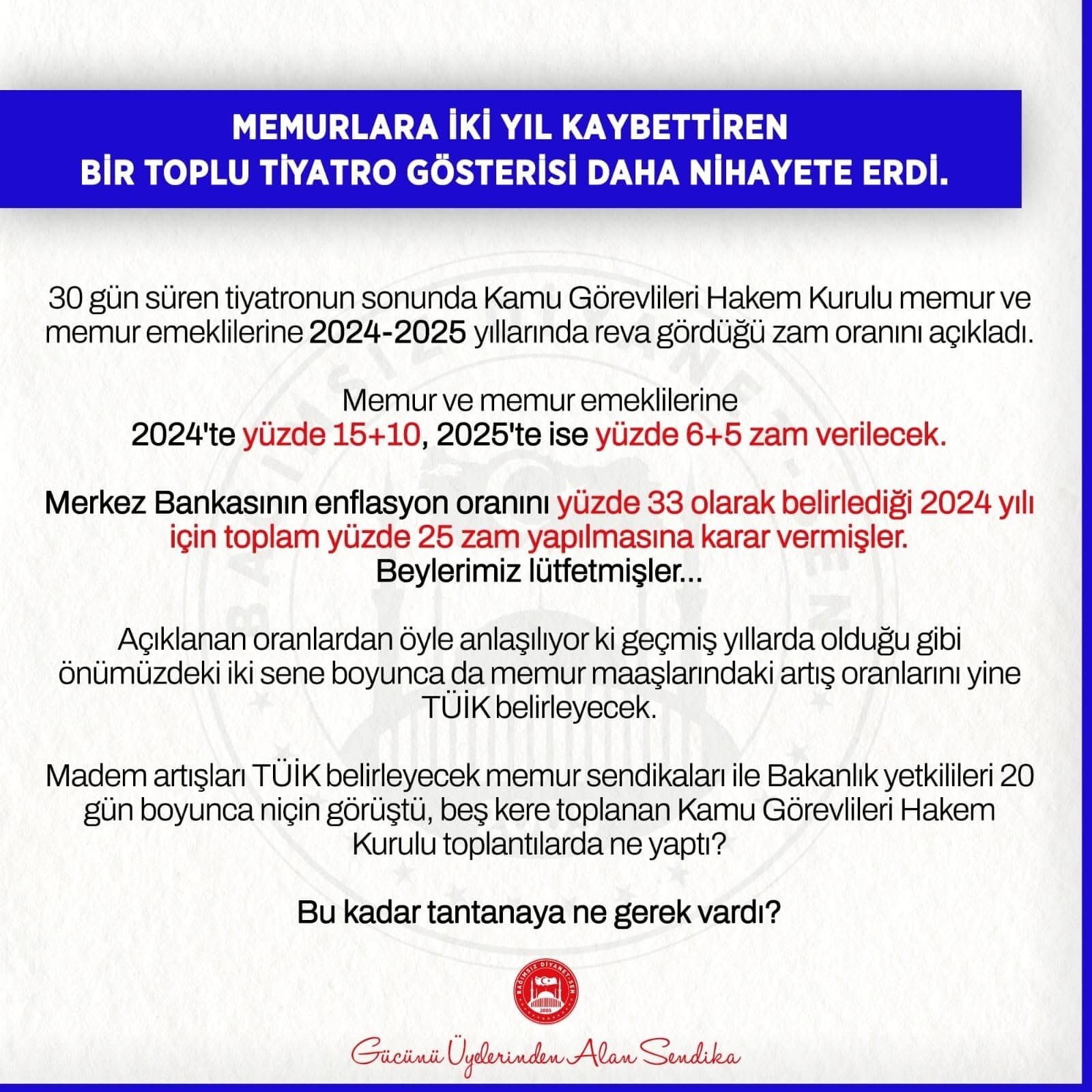 Memurlara İki Yıl Kaybettiren Bir Toplu Tiyatro Gösterisi Daha Nihayete Erdi