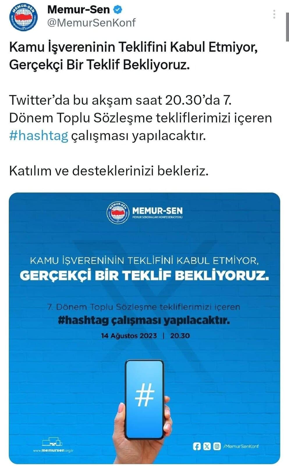 Yetkili Konfederasyonun Eylemi Etkinliği Organize Etmek, Tweet Atmak