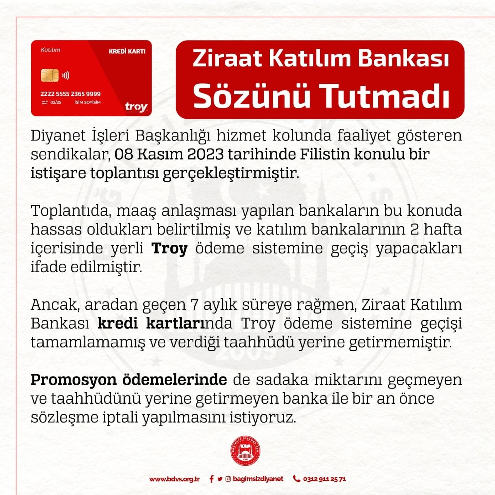 Ziraat Katılım Bankası Sözünü Tutmadı