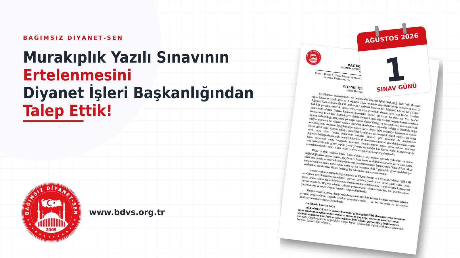 Murakıplık Yazılı Sınavı Ertelensin, Sınav Takvimi Önceden Belli Olsun