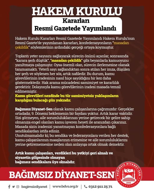 Hakem Kurulu Kararları Resmî Gazetede Yayımlandı
